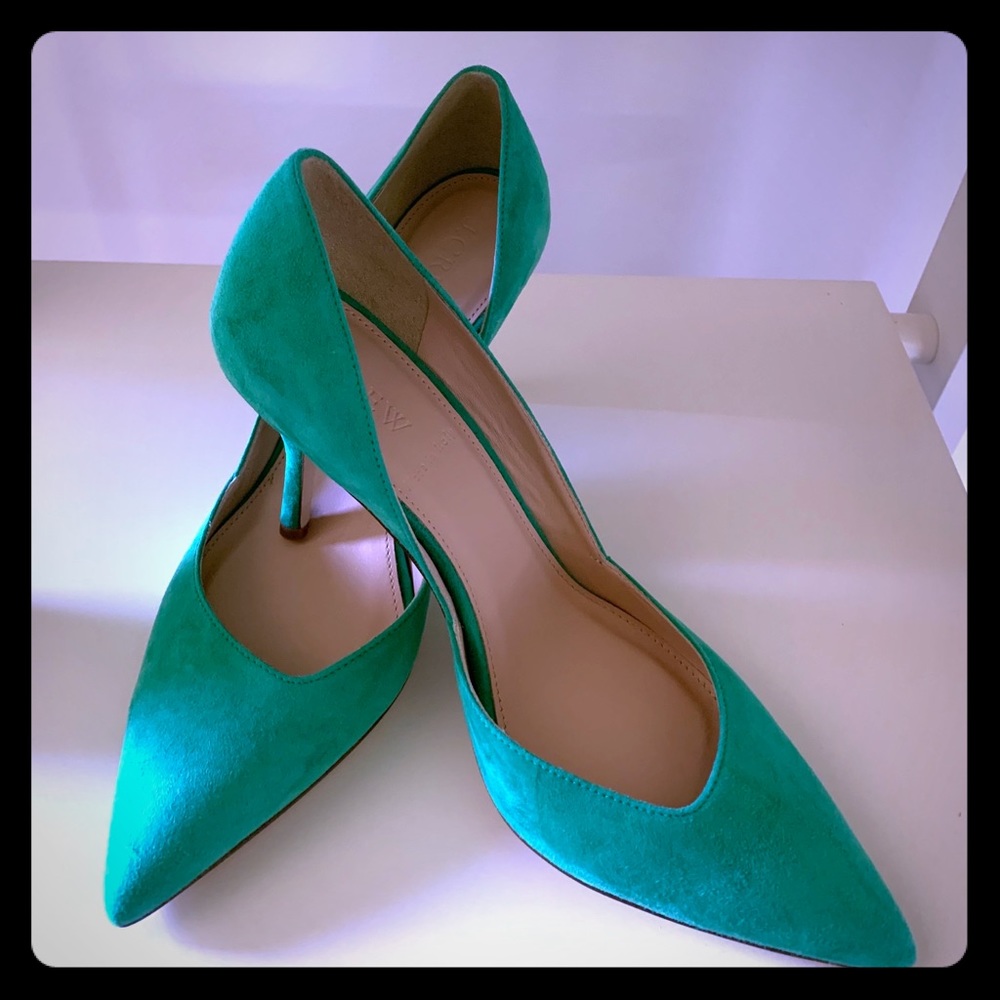 J.Crew Colette Suede Pump in Festive Green-NEW!